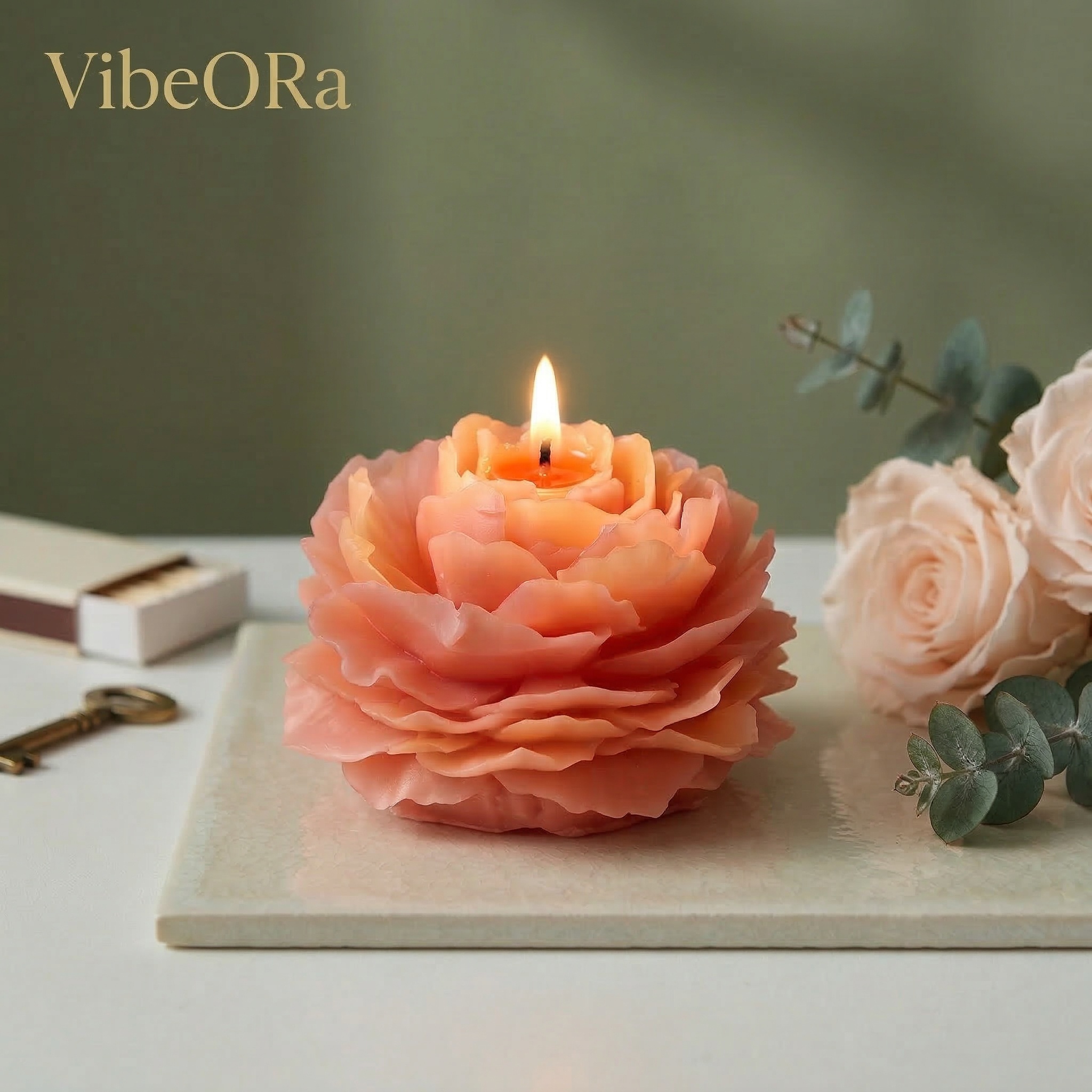 Hand-Sculpted Flower Candles