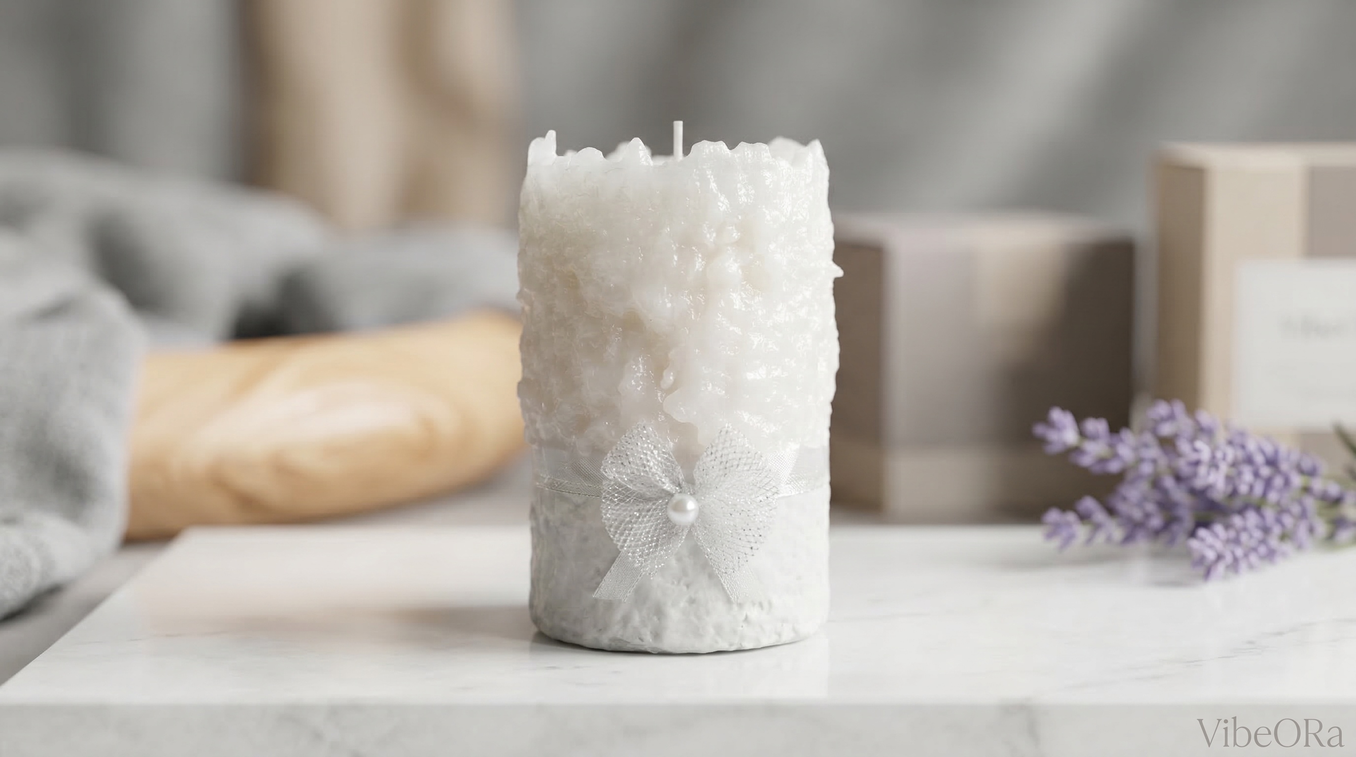 Candle with Gypsum Base CB-26C6