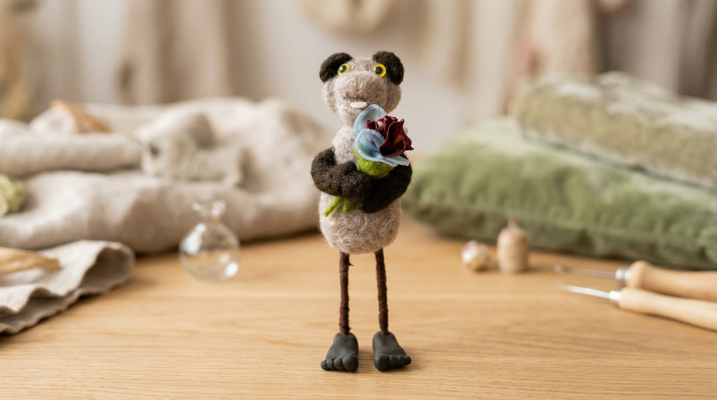 Felted figure Buket